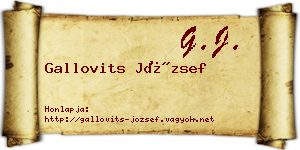 Gallovits József névjegykártya